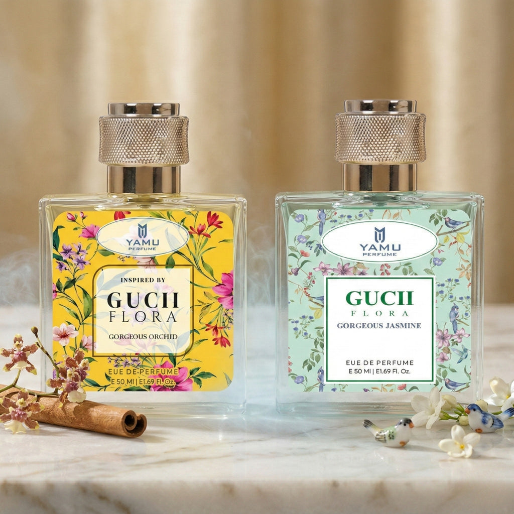 YAMU Floral Perfume Gift Set for Women – Orchid & Jasmine Eau de Parfum, 50ml x 2