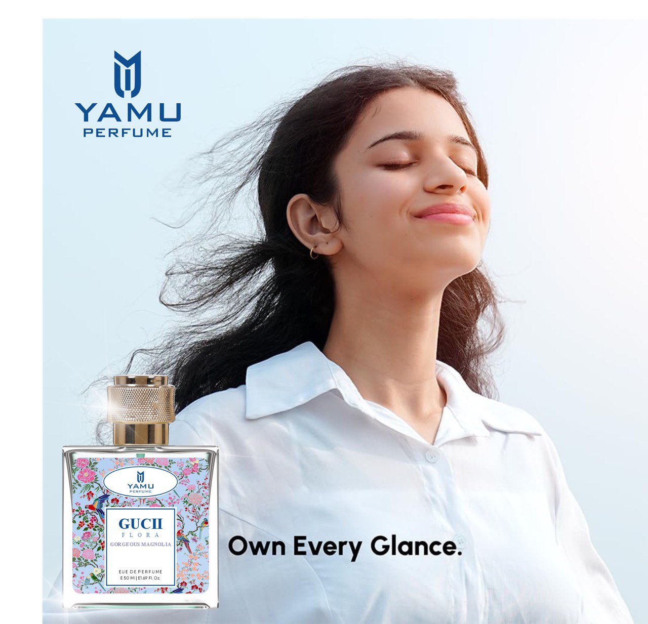 Yamu Perfume Inspired by Gucii Flora Gorgeous Magnolia - Delicate & Vibrant Eau De Parfum (50ml)
