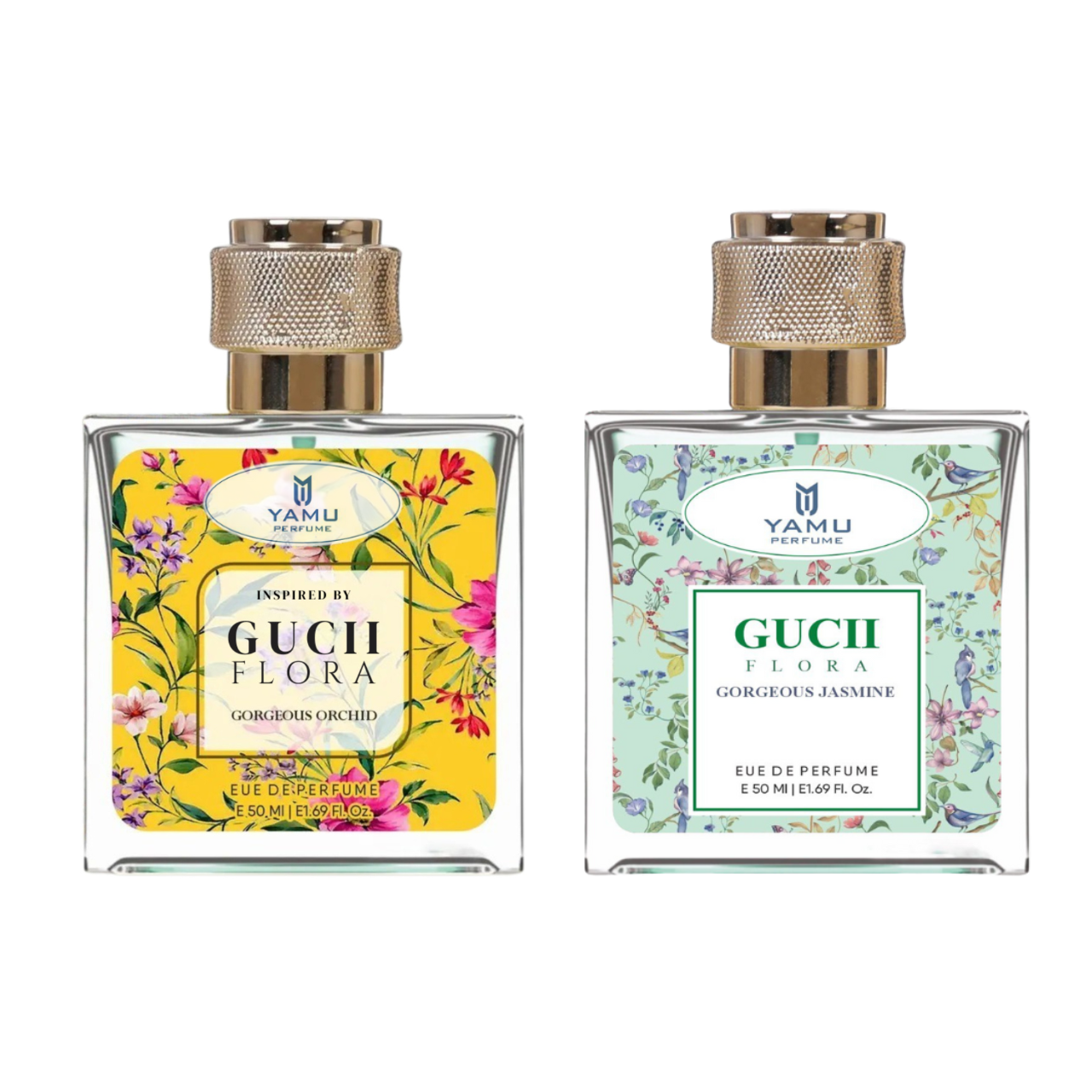 YAMU Floral Perfume Gift Set for Women – Orchid & Jasmine Eau de Parfum, 50ml x 2