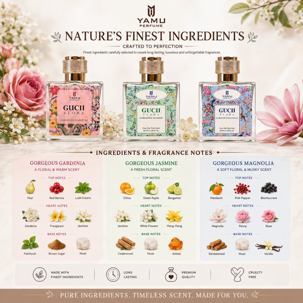 Gucii Floral Perfume Collection – Eau de Parfum for Women, 50ml | 3 Fragrance Variants
