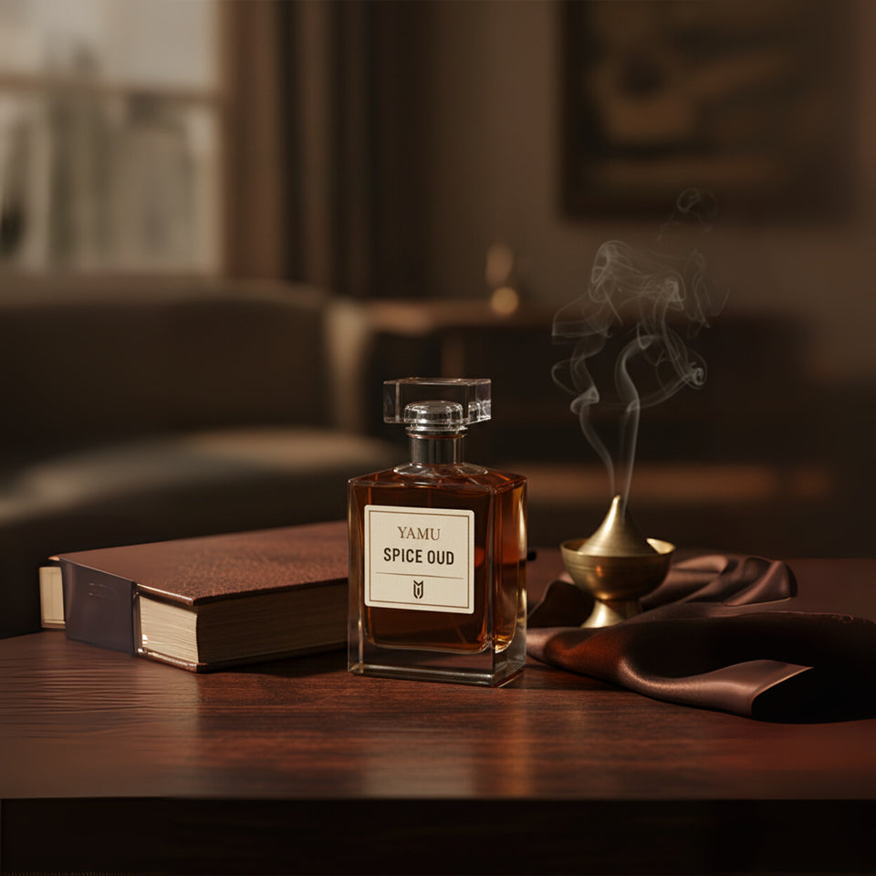 YAMU SPICE OUD EAU DE PARFUM 50ML MEN & WOMEN CARDAMOM, AGARWOOD, ROSE, AMBER, VANILLA