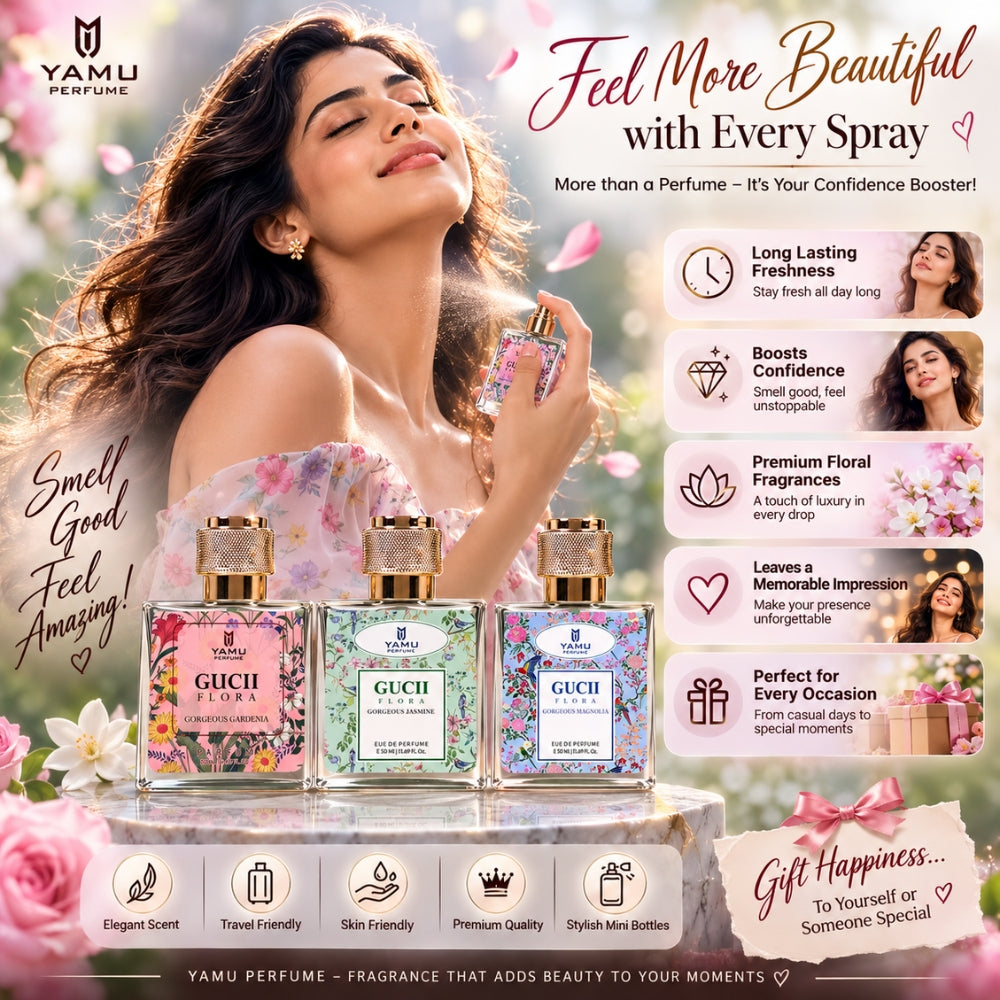 Gucii Floral Perfume Collection – Eau de Parfum for Women, 50ml | 3 Fragrance Variants